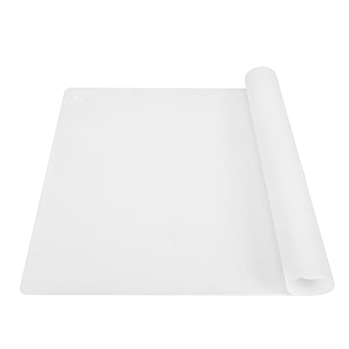 Thick Silicone Counter Mat Large 23.4x15.6" for Kitchen Countertop Crafts - color: White Translucent
