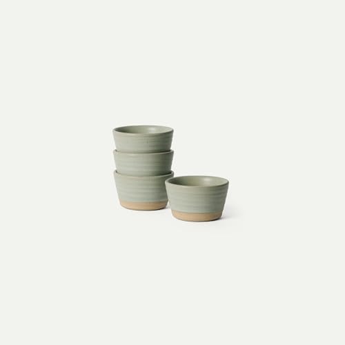 Mora Mini Ramekins Set of 4, 8oz Ceramic Pottery Baking Dishes - Microwave, Oven and Dishwasher Safe - Thyme - color: Thyme, size: Mini