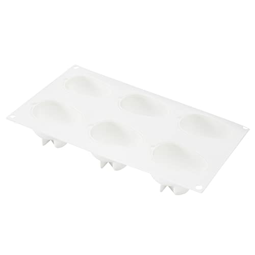 Pastry Tek 6 Cavities Chocolate Bunny Mold, 1 Oven-Ready Easter Candy Mold - Flexible, Freezable, White Silicone Bunny Pan, Easy Release, For Baking - Restaurantware - size: 1 Count, style: Bunny