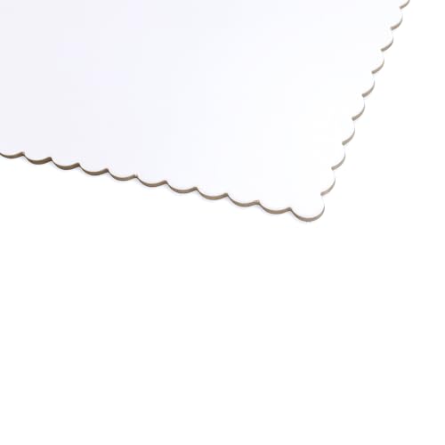 10" x 10" White Square Scalloped Cake Boards – Heavy Duty Solid Paperboard Cake Base, Thick & Rigid – 25-Pack - color: White, size: 10 Inch x 10 Inch