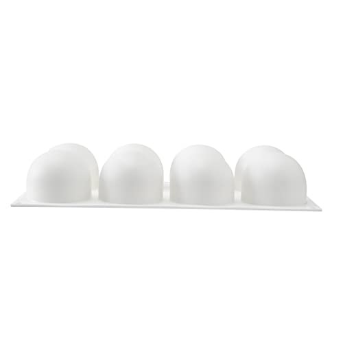 Restaurantware-Pastry Tek 8 Cavities Ball Mold, 1 Oven-Ready Chocolate Mold - Flexible, Freezable, White Silicone Baking Mold, Easy Release, For Making Candies or Chocolates - size: 1 Count, style: Ball