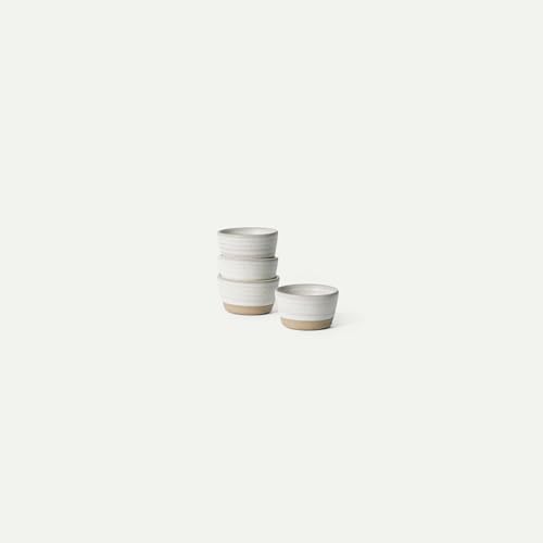 Mora Nano Ramekins Set of 4, 2oz Ceramic Pottery Sauce Cups - Microwave, Oven and Dishwasher Safe - Oat - color: Oat, size: Nano