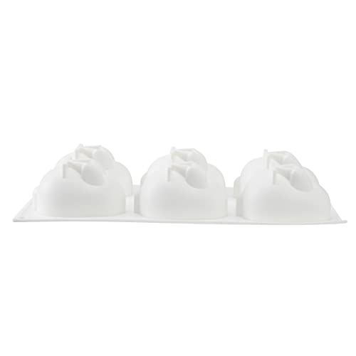 Pastry Tek 6 Cavities Chocolate Bunny Mold, 1 Oven-Ready Easter Candy Mold - Flexible, Freezable, White Silicone Bunny Pan, Easy Release, For Baking - Restaurantware - size: 1 Count, style: Bunny