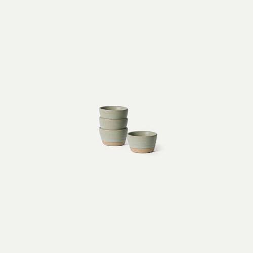 Mora Nano Ramekins Set of 4, 2oz Ceramic Pottery Sauce Cups - Microwave, Oven and Dishwasher Safe - Thyme - color: Thyme, size: Nano