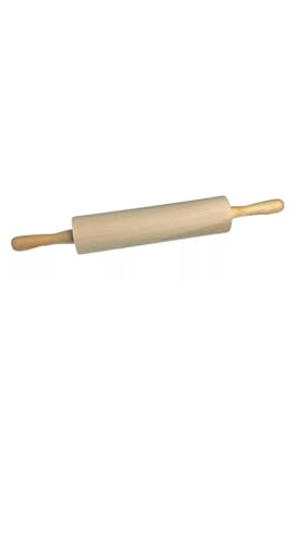 Classic Wooden Rolling Pin for Baking - 17-Inch Natural Beechwood Dough Roller with Easy-Grip Handles - Perfect for Bread, Pizza, Pastries, Cookies - Durable and Lightweight Kitchen Tool - size: 1 Pack Rolling Pin