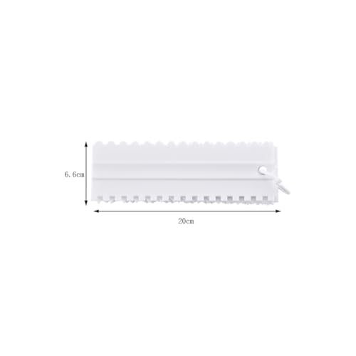 A Set of Cake Scraper 4pcs Plastic Double Sided Icing Smoother Frosting Comb Decorating Polisher Baking Diy Tool Accessories (White) - color: White