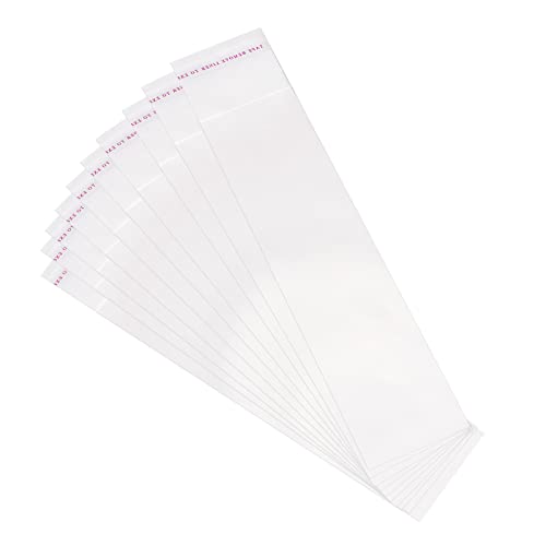 uxcell 100Pcs Clear Cello Bags, 4" x 12" Plastic Self Sealing OPP Cello Treat Bags Cello Poly Bags for Packing Cookies Candy Jewelry Gifts, Clear