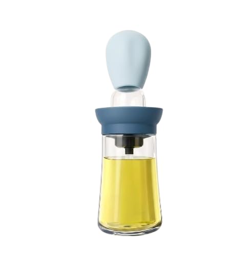 2-in-1 Oil Dispenser Glass Bottle with Silicone Brush, Sky
