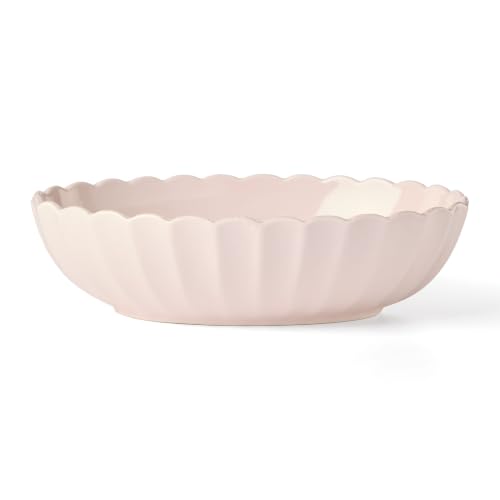 Lenox French Perle Scallop Blush Oval Serving Bowl, 11-Inch 80 Fl Oz - color: Blush, style: Serving Bowl