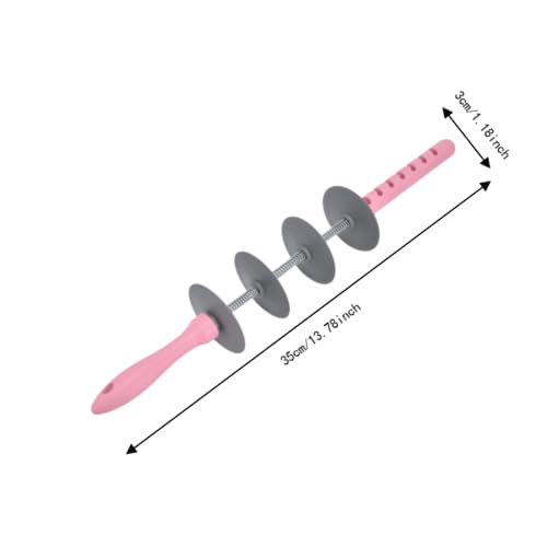 Adjustable Dough Cutter Roller, Multi Wheel Croissant Cutter Rolling Pin, ABS Pastry Roller for Bread Pizza Cookies, Grey Pink