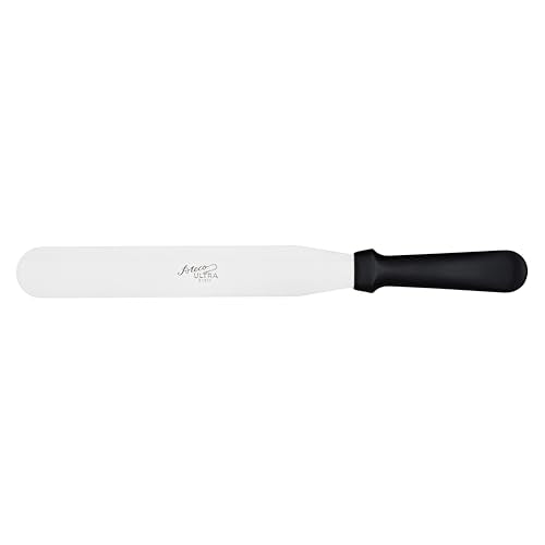 Ateco Ultra Straight Spatula with 10-Inch Stainless Steel Blade, Plastic Handle, Dishwasher Safe, Black - style: Straight - 10"
