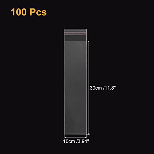 uxcell 100Pcs Clear Cello Bags, 4" x 12" Plastic Self Sealing OPP Cello Treat Bags Cello Poly Bags for Packing Cookies Candy Jewelry Gifts, Clear