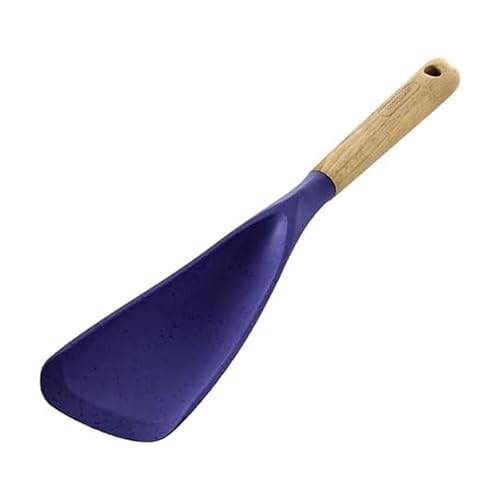 Farberware Multi Tool Scoop Spoonula Versatile Beechwood Kitchen Essential for Lifting, Scraping, and Turning - color: Blue
