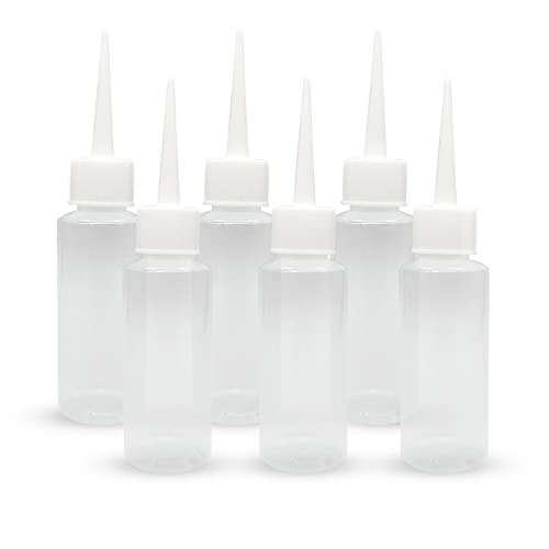 BlingKingdom 6 PCS 50 ml Squeeze Applicator Bottles for Paint, Soft PE