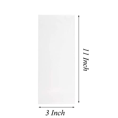 Tendwarm 100 Pcs 3x11 Inch Clear Long Cello Cellophane Treat Bags with 7 Mix Colors Twist Ties Perfect for Birthday Favor Candles Pretzel Icy Candy Popsicle - color: clear