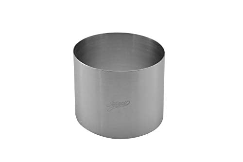 Ateco Round Cake Ring Dessert Mold, 3" High x 4" Diameter, Stainless Steel - size: 3" High x 4" Diameter