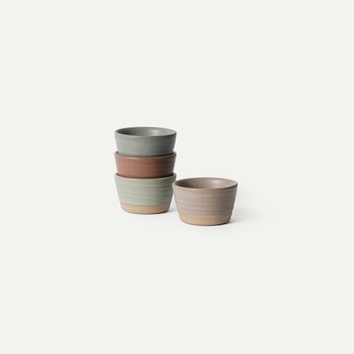 Mora Mini Ramekins Set of 4, 8oz Ceramic Pottery Baking Dishes - Microwave, Oven and Dishwasher Safe - Harvest - color: Harvest, size: Mini