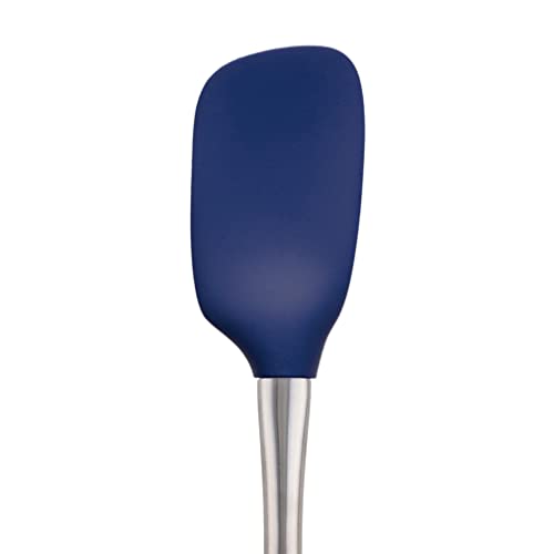 Tovolo Flex-Core Silicone Spoonula, Stainless Steel Handle, Deep Indigo - color: Deep Indigo, style: Spoonula