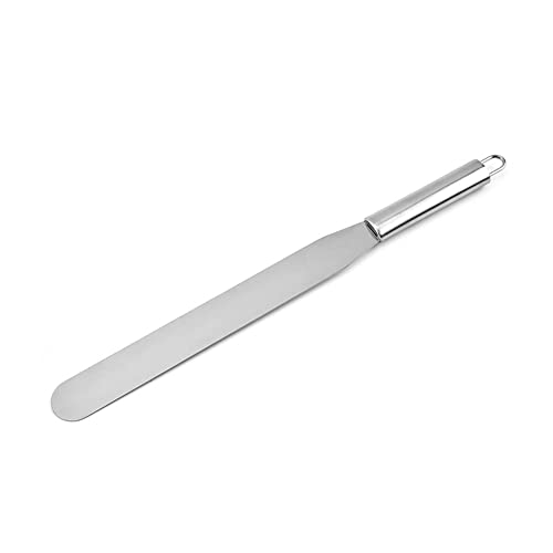 SEIWEI Cake Spatula Straight Palette Knives Smooth Icing Spatula Cupcake Cakes Decorating Home kitchen Baking Tool Silver (25.40cm/10inch) - size: 25.40cm/10inch