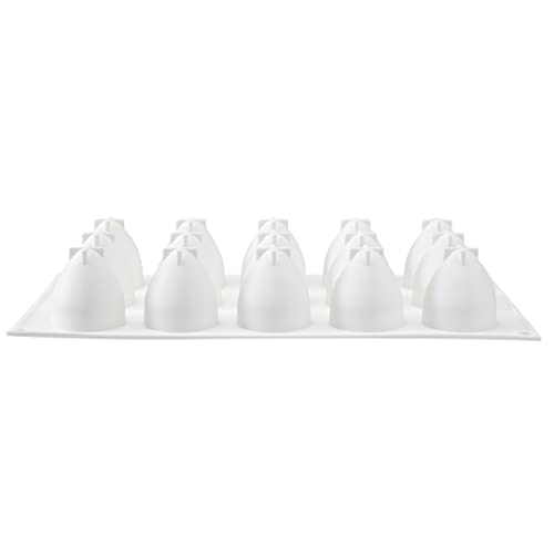 Pastry Tek 15 Cavities Strawberry Silicone Mold, 1 Oven-Ready Strawberry Mold - Flexible, Freezable, White Silicone Fruit Silicone Mold, Easy Release, For Baking - Restaurantware - size: 1 Count, style: Strawberry 15 Compartment