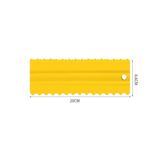 A Set of Cake Scraper 4pcs Plastic Double Sided Icing Smoother Frosting Comb Decorating Polisher Baking Diy Tool Accessories (Yellow) - color: Yellow