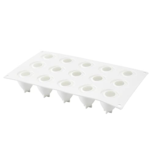 Pastry Tek 15 Cavities Strawberry Silicone Mold, 1 Oven-Ready Strawberry Mold - Flexible, Freezable, White Silicone Fruit Silicone Mold, Easy Release, For Baking - Restaurantware - size: 1 Count, style: Strawberry 15 Compartment