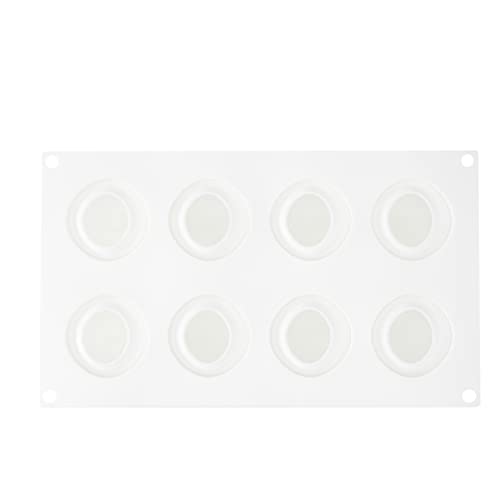 Pastry Tek 8 Cavities Strawberry Silicone Molds, 10 Oven-Ready Strawberry Molds - Flexible, Freezable, White Silicone Fruit Silicone Molds, Easy Release, For Baking - Restaurantware - size: 10 Count, style: Strawberry 8 Compartment