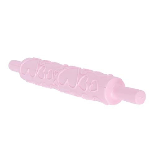 Embossed Fondant Rolling Pin,PP Plastic Pattern Roller with Dual Handles for Cookies,Pastry,Cake Decor,14.37 x 1.97 in(Big and Small Hearts) - size: Big and Small Hearts