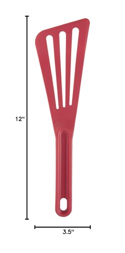 Mercer Culinary Hell's Tools Hi-Heat Slotted Spatula, 12 Inch x 3.5 Inch, Red - color: Red, size: 12 Inch