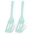 2 Pack Silicone Mini Brownie Serving Spatula, Nonstick Silicone Small Spatula,Heat-Resistant Cookie Spatula, Mini Slotted Serve Turner for Flip Egg in Small Frying Pan Batter Cookware (Macaron Blue) - color: Macaron Blue
