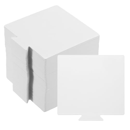 uxcell 100pcs Mini Cake Boards, Mousse Cake Cardboards Square Cake Bases Plates Cupcake Dessert Displays Base Tray for Cupcakes, Cakes, Pastries, Dessert Base - Grease Proof (White) - color: White, size: 3.6 x 3.3 inch