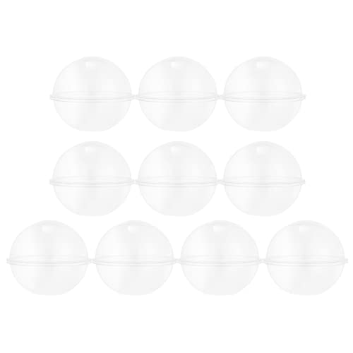 Cabilock Transparent Ball Shape Cake Container 6-Inch Portable Round Plastic Dessert Carrier Dome for Mousse Cake Storage 10-Pack - size: 500ml
