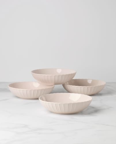 Lenox French Perle Scallop Blush Round Pasta Bowls Set for 4 - color: Blush, style: Pasta Bowls, Set of 4
