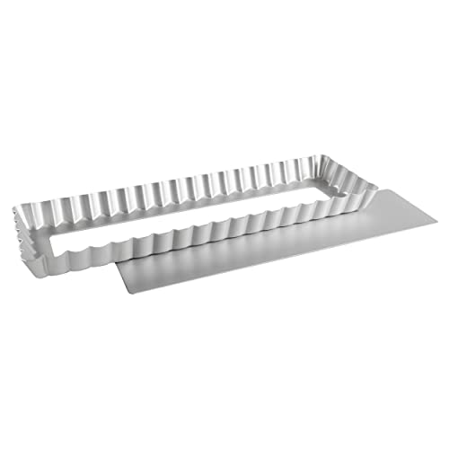 Fat Daddio's PFT-1375 Rectangle Fluted Tart Pan, 13.75 x 4.25 Inch - size: 13.75 x 4.25 Inch