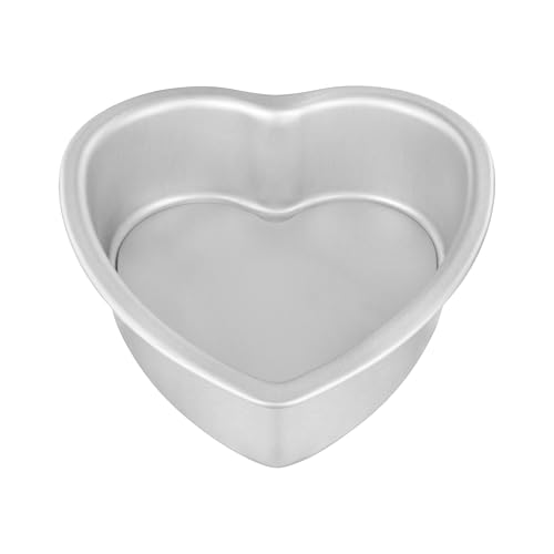 Fat Daddio's PHT-L83 Anodized Aluminum Removable Bottom Heart Cake Pan, 8 x 3 Inch - size: 8 x 3 Inch, style: Removable Bottom