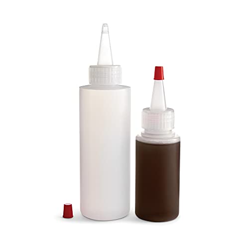 Mrs. Anderson's Baking Mini Squeeze Bottles with Caps, Clear, 2-Ounce and 4-Ounce, 2-Piece Set