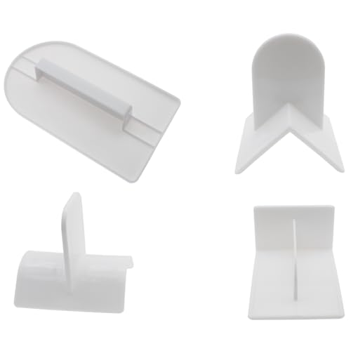 4 PCS Fondant Smoother Plastic Cake Sugarcraft Scraper White Cake Decoration Smoothing Tool for DIY Fondant Cakes and Mousse Cakes