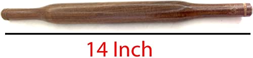 Wooden Rolling Pin (Belan) for Dough – Smooth Surface Roller for Roti, Chapati, Pizza, Pastry & Baking – Durable Kitchen Tool with Easy Grip Handles 14 inch Long