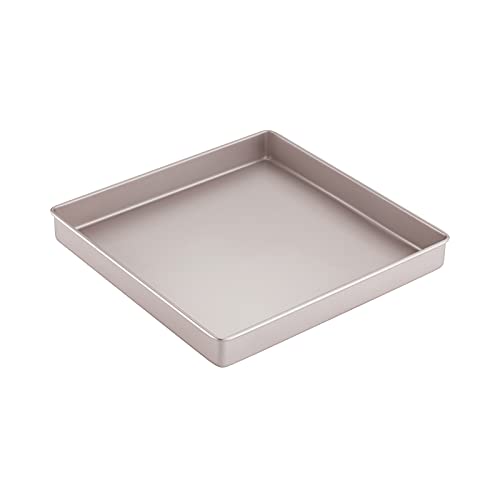 CHEFMADE 11-Inch Baking Sheet Pan, Non-Stick & Dishwasher Safe Square Jelly Roll Bakeware for Oven Roasting Meat Bread Battenberg Pizzas Pastries 11.2" x 11.2" x 1.4" (Champagne Gold) - size: 11.2" x 11.2" x 1.4"