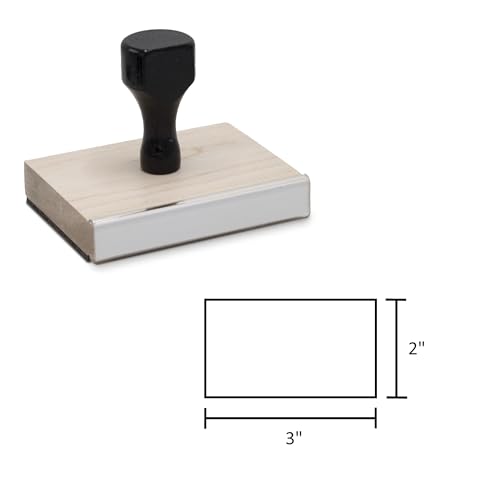 Infusion Traditional Wood Stamp with Black Wood Handle (2" x 3") - size: 2" x 3"