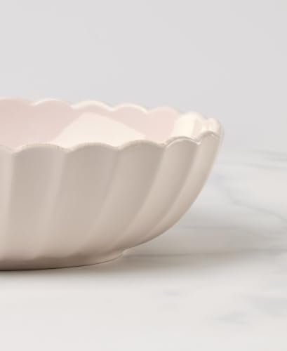 Lenox French Perle Scallop Blush Oval Serving Bowl, 11-Inch 80 Fl Oz - color: Blush, style: Serving Bowl