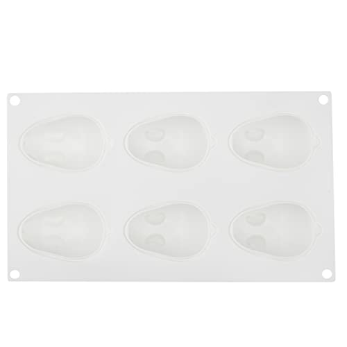 Pastry Tek 6 Cavities Chocolate Bunny Mold, 1 Oven-Ready Easter Candy Mold - Flexible, Freezable, White Silicone Bunny Pan, Easy Release, For Baking - Restaurantware - size: 1 Count, style: Bunny
