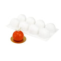 Restaurantware-Pastry Tek 8 Cavities Ball Mold, 1 Oven-Ready Chocolate Mold - Flexible, Freezable, White Silicone Baking Mold, Easy Release, For Making Candies or Chocolates - size: 1 Count, style: Ball