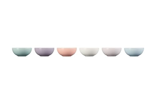 Le Creuset Stoneware Vancouver Pinch Bowls, Set of 6, Pastel Multi Color - color: Pastel