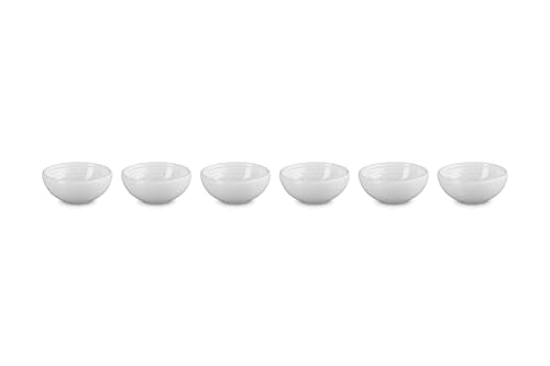 Le Creuset Stoneware Vancouver Pinch Bowls, Set of 6, White - color: White