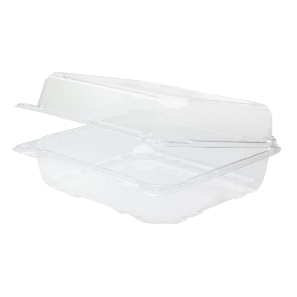 Karat Clamshell Take Out Food Containers [8"x8" - 250 ct] Durable, Stackable, Crack-Resistant To Go Boxes | Clear