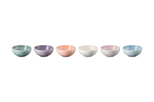 Le Creuset Stoneware Vancouver Pinch Bowls, Set of 6, Pastel Multi Color - color: Pastel