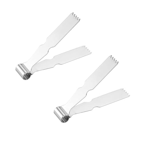 2pcs Tweezers, 2.28x1.34x0.39in Pastry Tongs Stainless Steel Baking Crimper Tool Maamul Cookie Maker for Decorating Maamul Cookie Decoration Sealing and Pie Crust