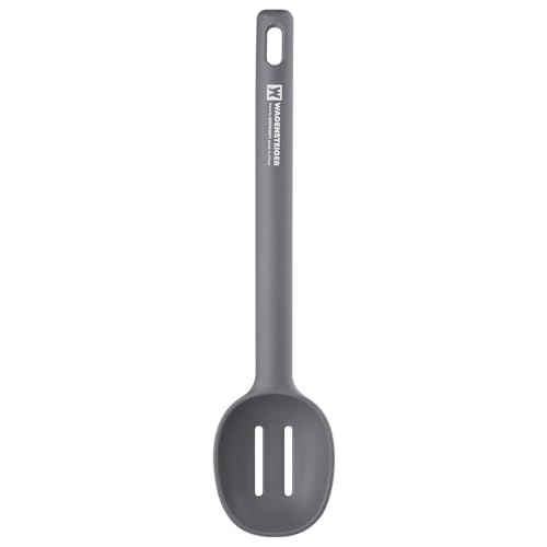 Wagensteiger Dark Gray Versatile Slotted Spoon: Muti-Purpose Cooking Skimmer with Heat Resistant, Non-stick Cookware Safe, Skimmer for Deep Frying Cooking, BPA Free (11.02inch x 2.56inch) - size: 11.02inch x 2.56inch