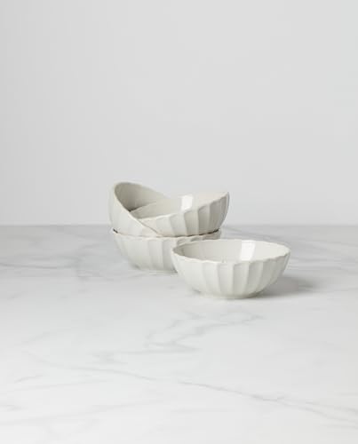 Lenox French Perle Scallop 4-Piece Bowl Set, 4.00 LB, White - color: White, style: All-Purpose Bowls, Set of 4